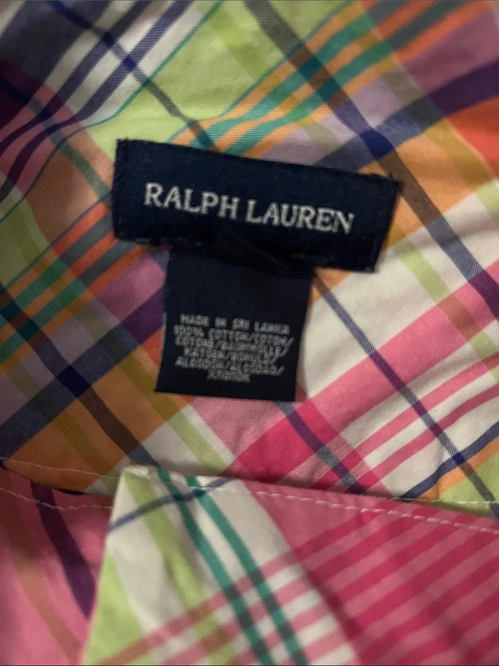 Ralph Lauren Pink Multicolor Plaid Circle Skirt with Double Buckle